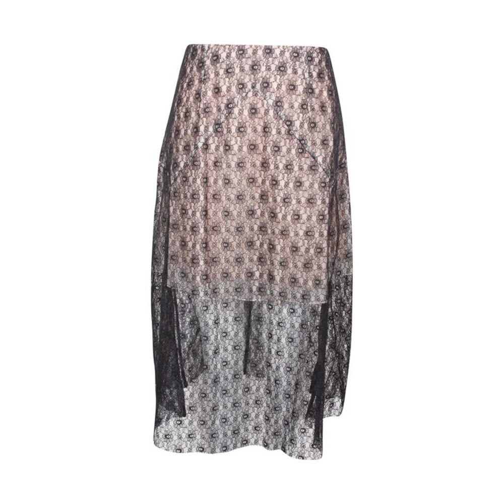 Stella McCartney Knee Length Lace Skirt in Black Silk